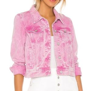 NWT | Free People RUMORS Pink Acid Wash Denim Jacket